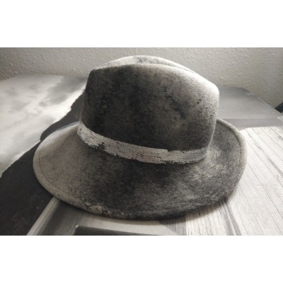 EUGENIA KIM Grey marble wool BIANCA TRILBY hat FEDORA silver paint  eb-45997241